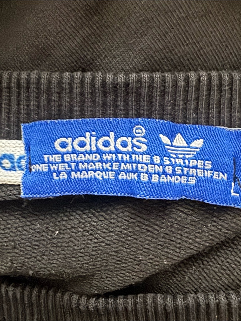 Adidas Originals Crewneck Sweatshirt Mens Black Large Trefoil Logo Size Large - Picture 5 of 5